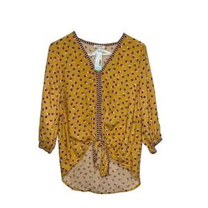 Max Studio Joanie Tie Hemp Top Size Small